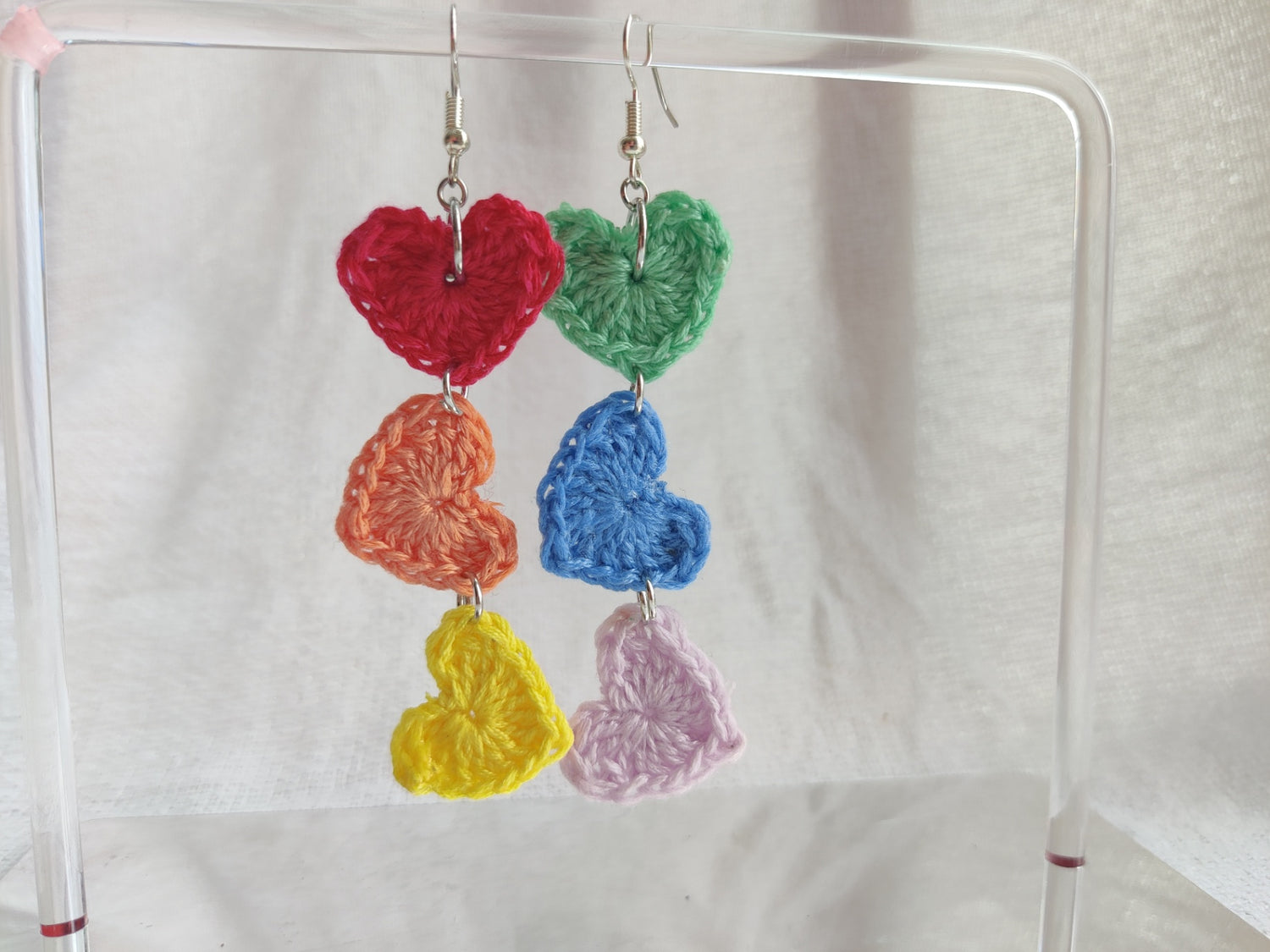 Rainbow, pride heart earrings