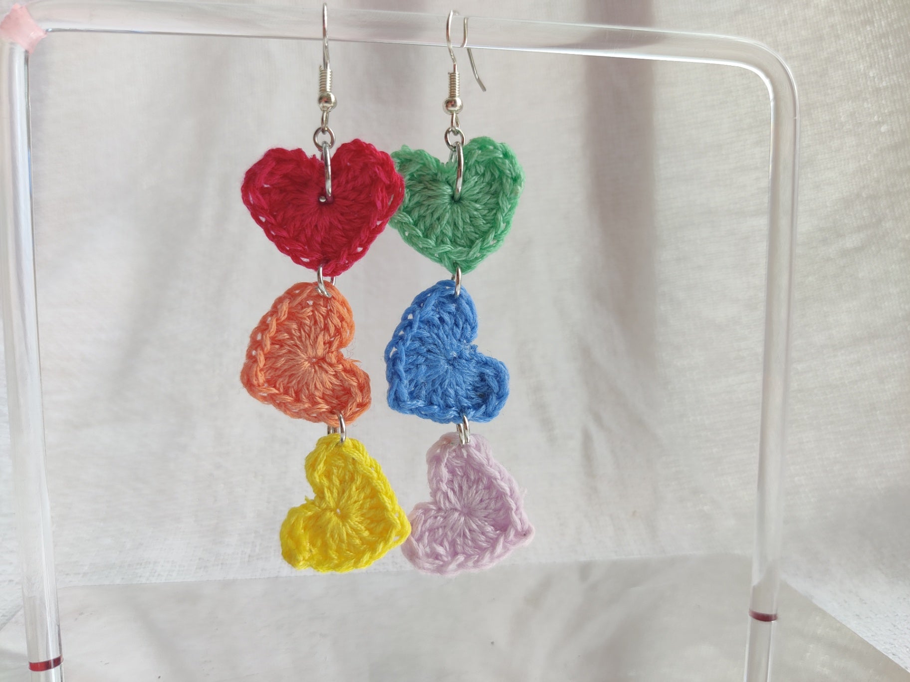 Rainbow, pride heart earrings