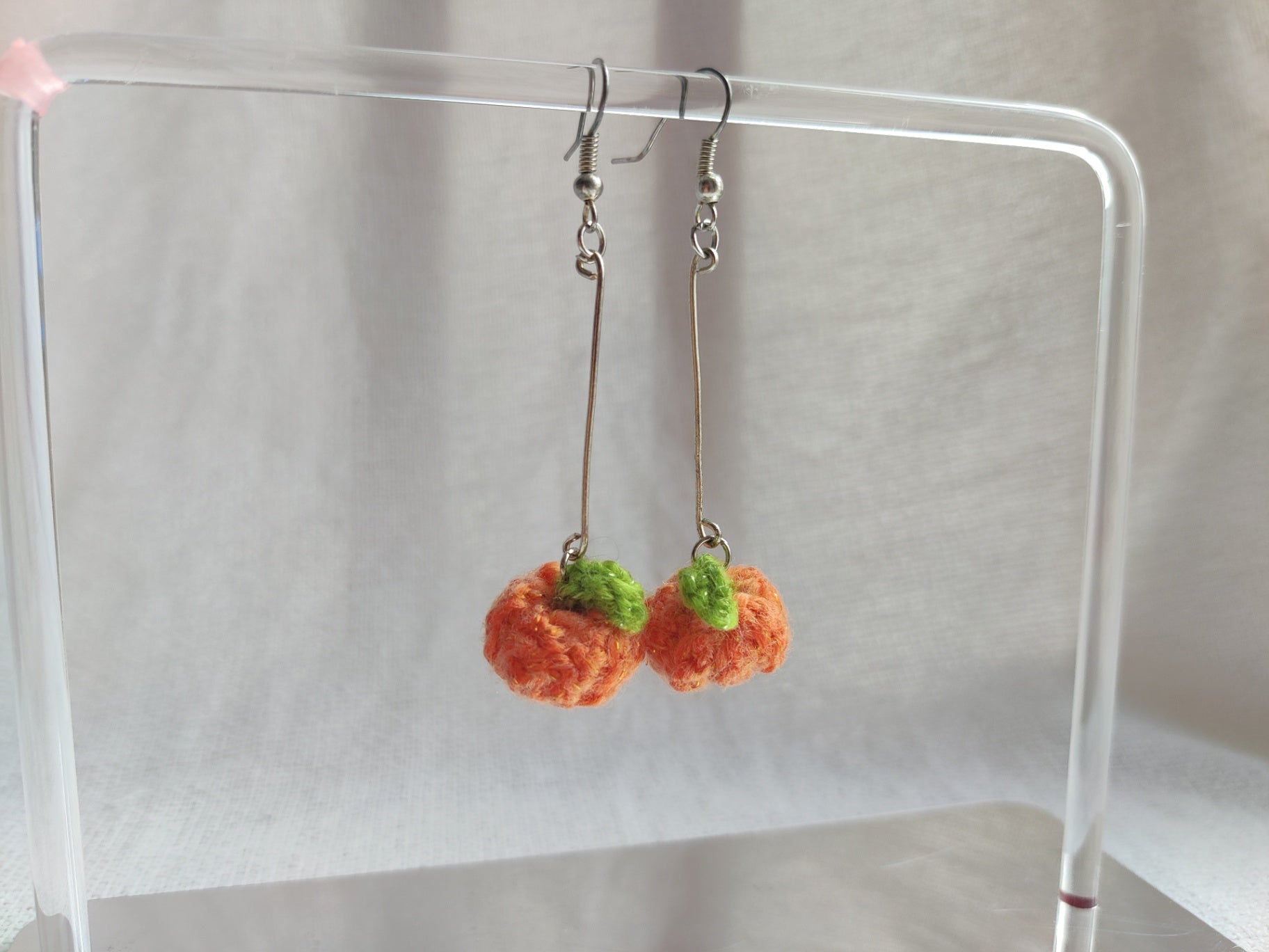 Crochet pumpkin earrings, autumn, Halloween accessories 