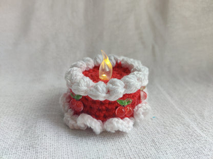 Tealight miniature cake with cherries 