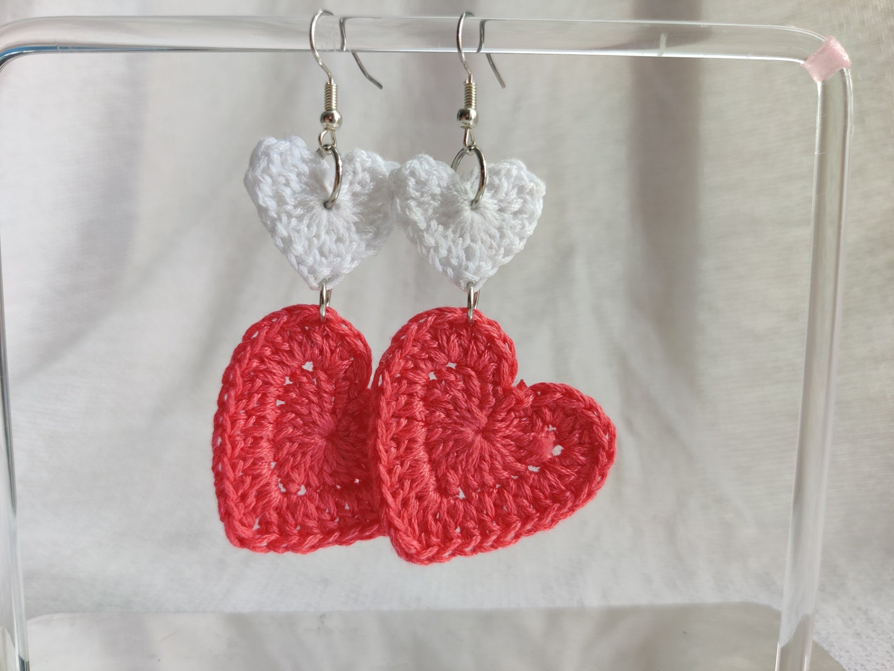 Crochet heart earrings 