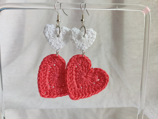 Crochet heart earrings 
