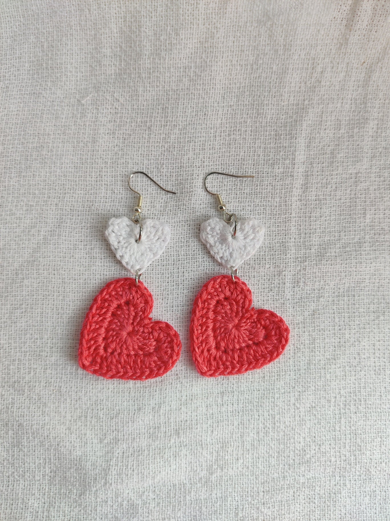 Crochet heart earrings 
