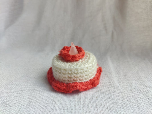 Tealight cake, miniature crochet 