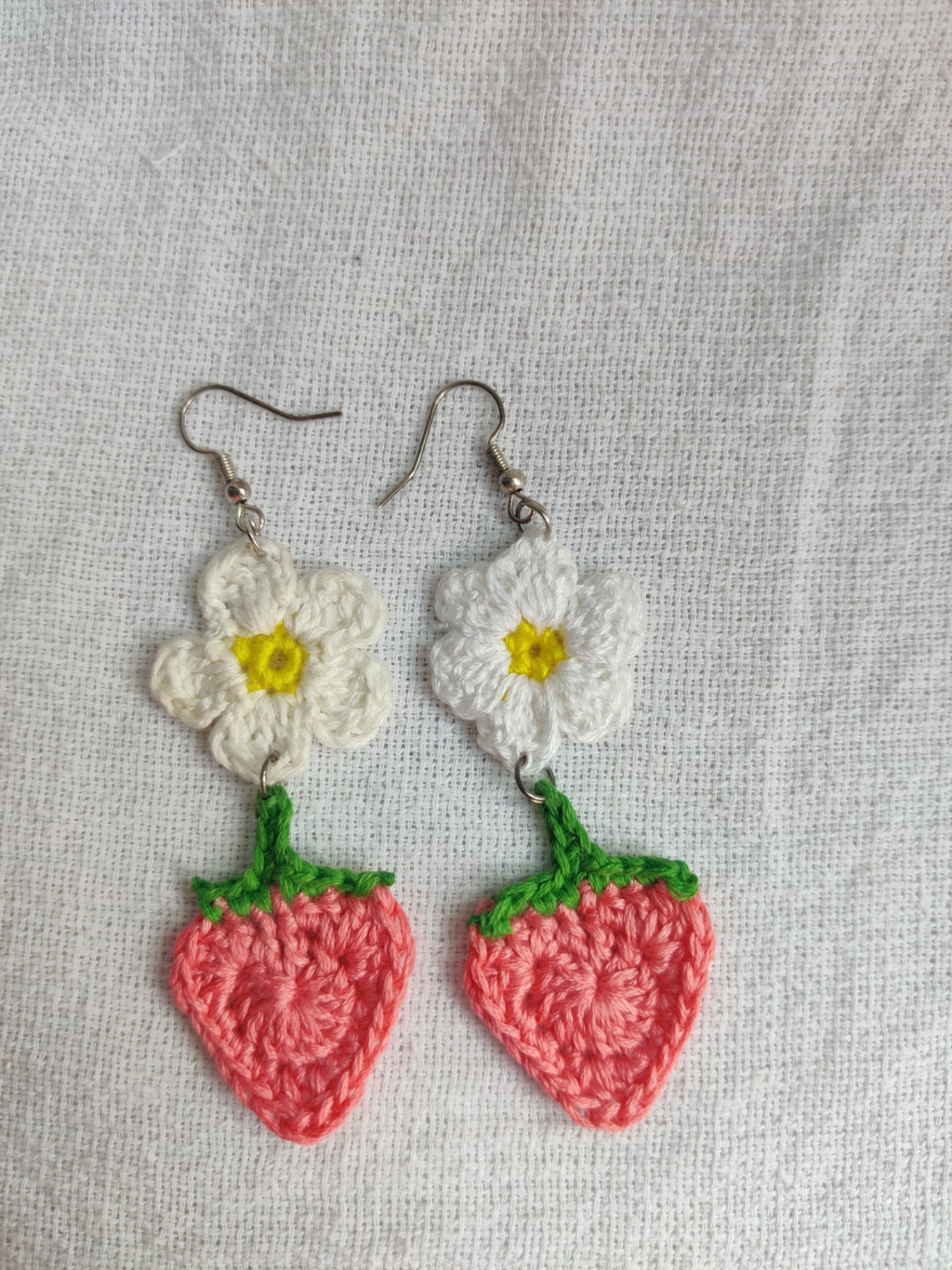 Strawberry and flower earrings 