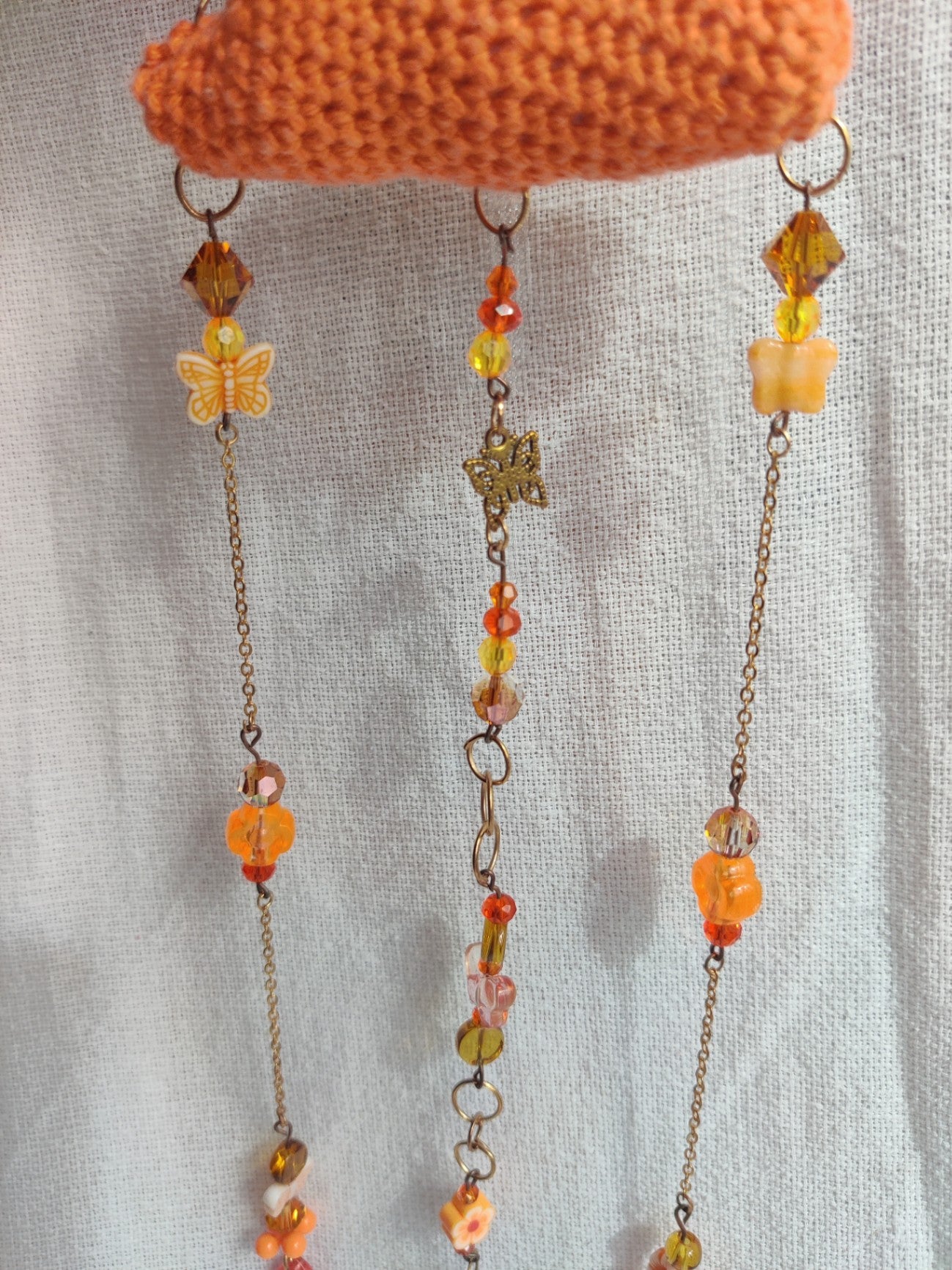 Crochet cloud suncatcher