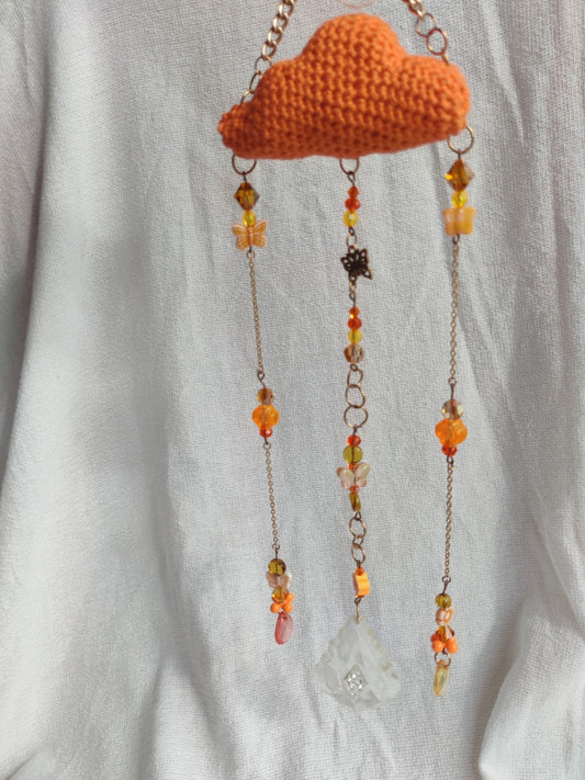 Crochet cloud suncatcher