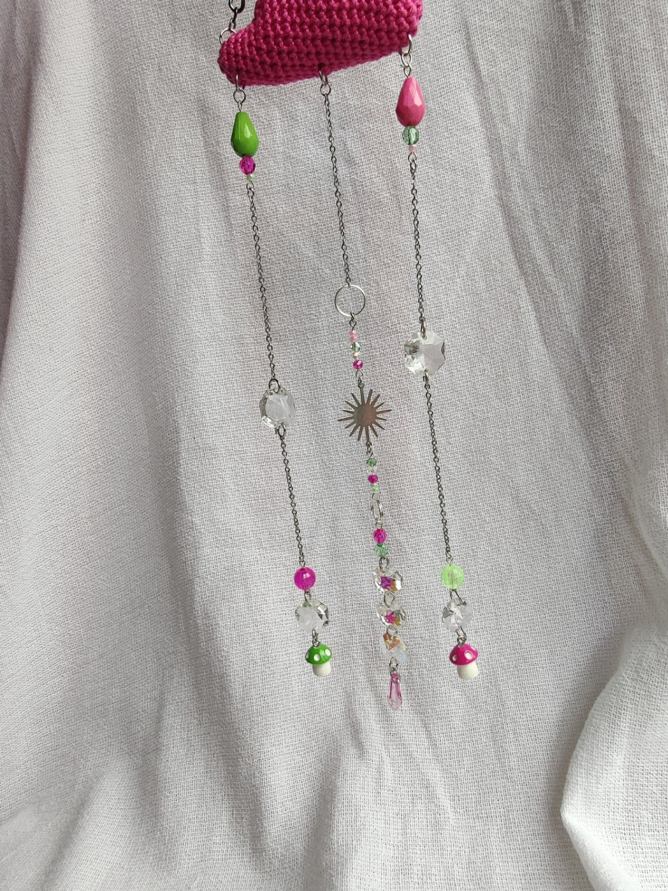 Crochet cloud suncatcher 