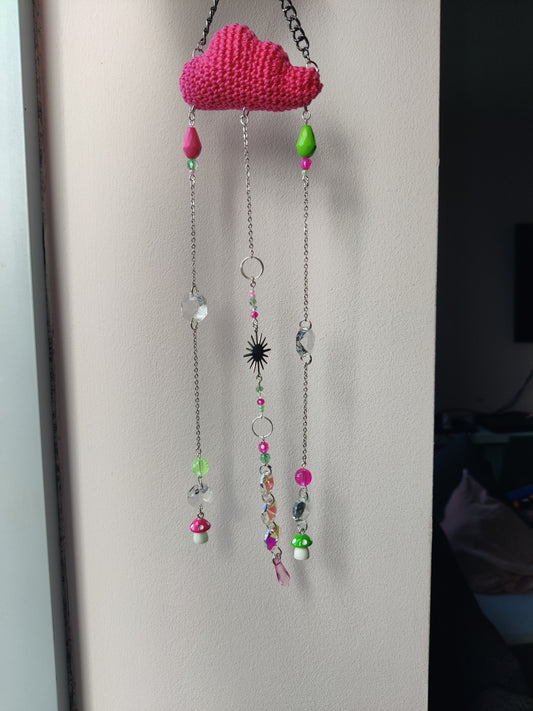 Crochet cloud suncatcher 