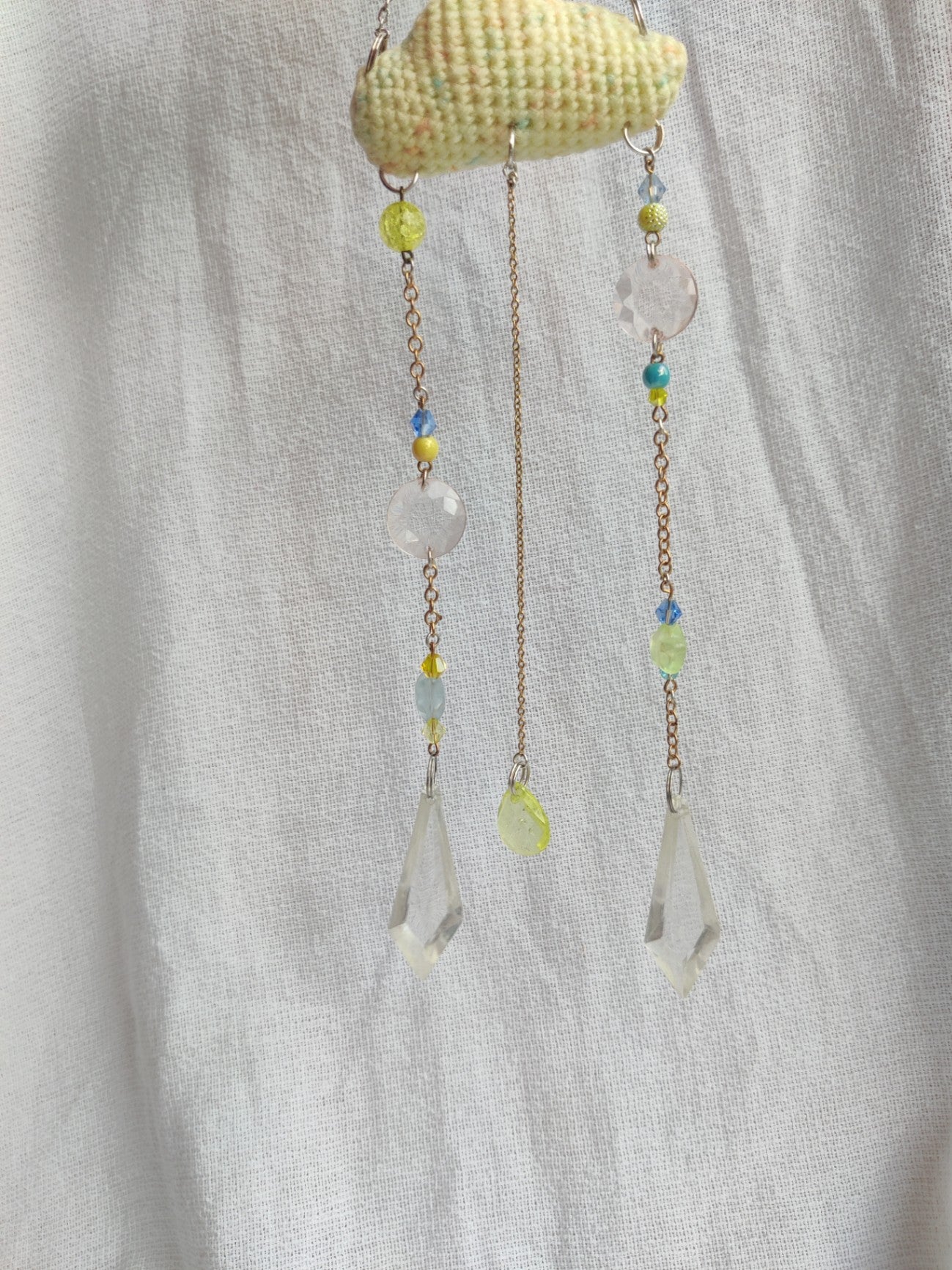 Crochet cloud suncatcher