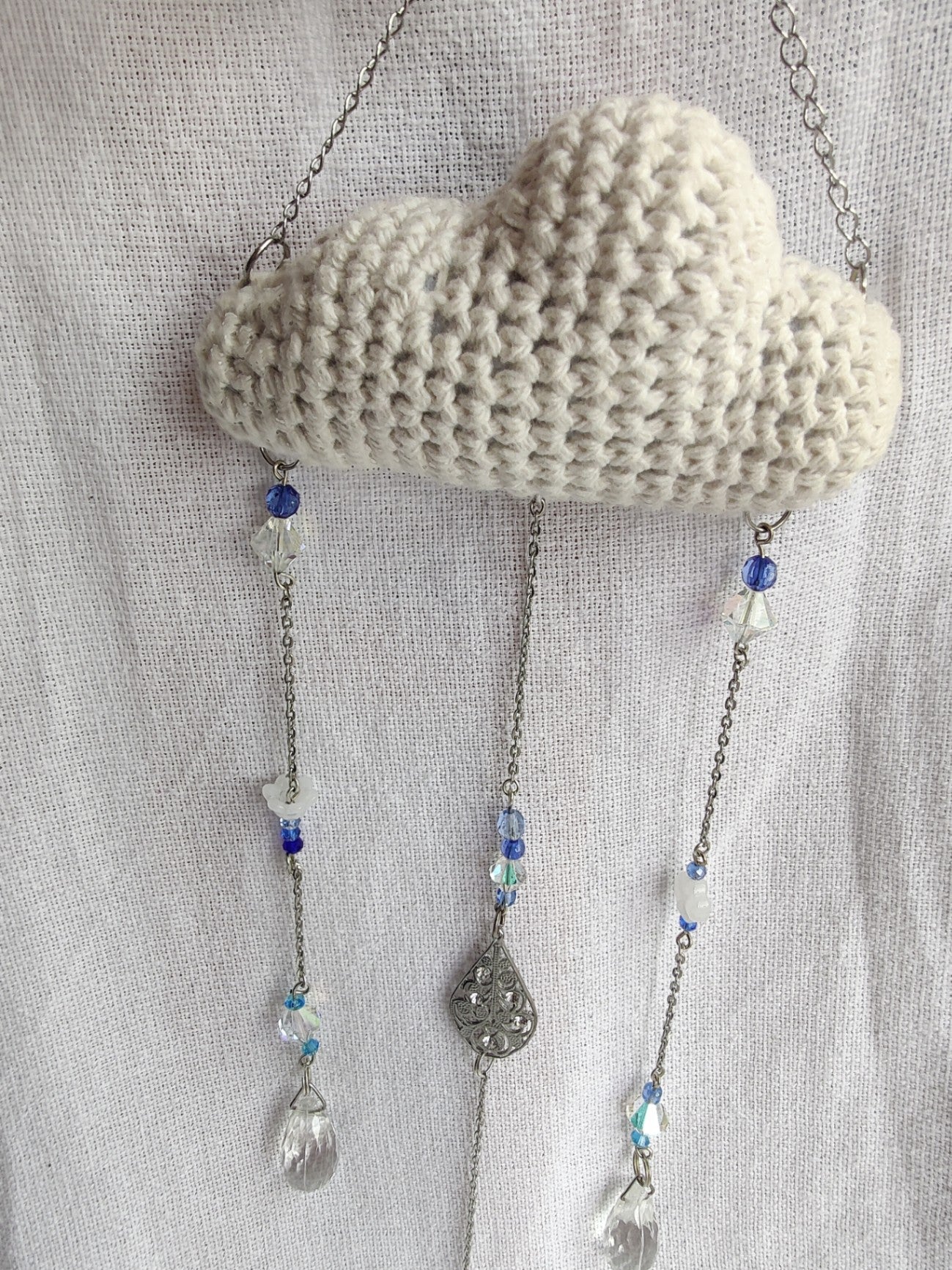 Crochet cloud suncatcher 