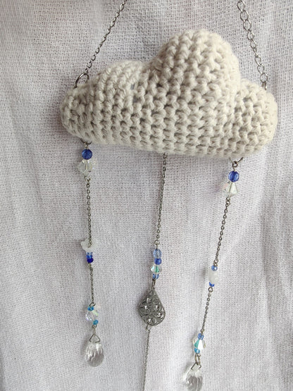 Crochet cloud suncatcher 