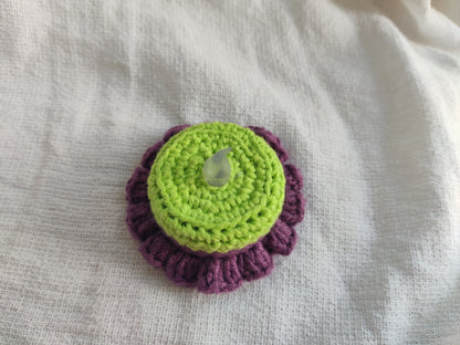 Crochet tealight cake, decorative faux cake
