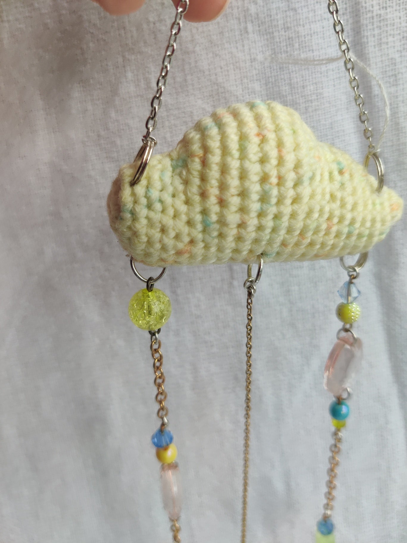 Crochet cloud suncatcher