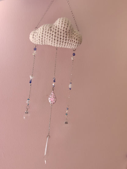 Crochet cloud suncatcher 