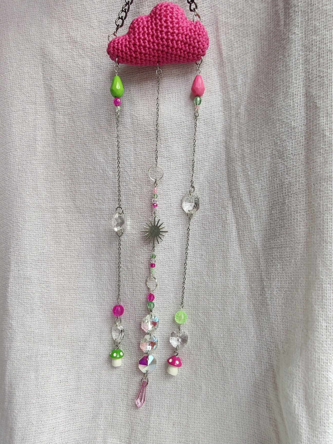 Crochet cloud suncatcher 