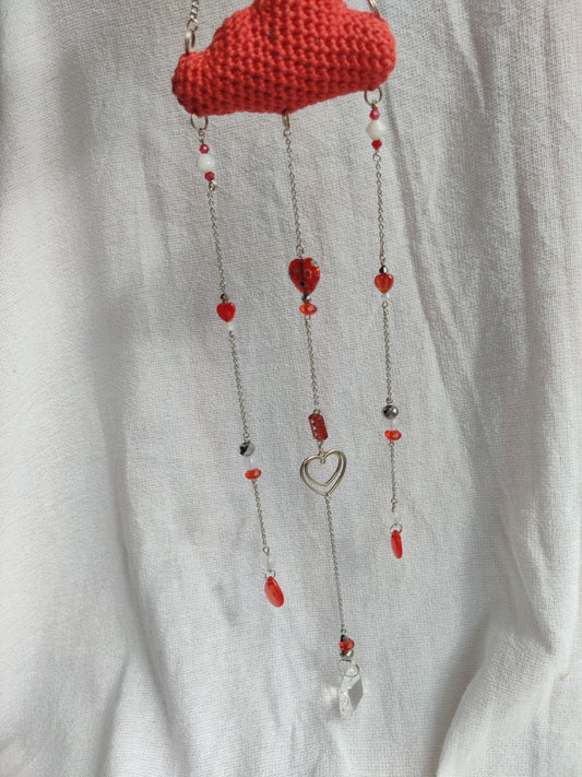Crochet cloud suncatcher