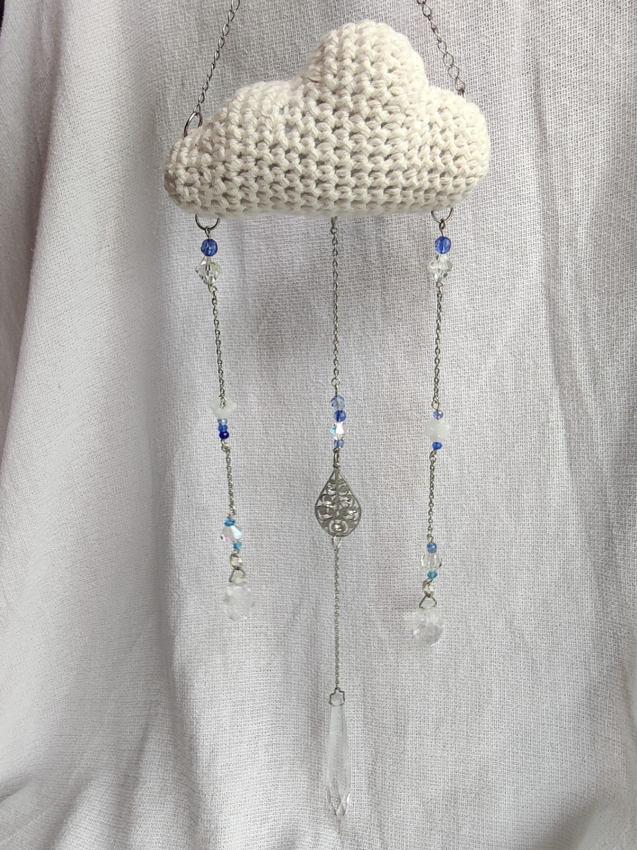 Crochet cloud suncatcher 
