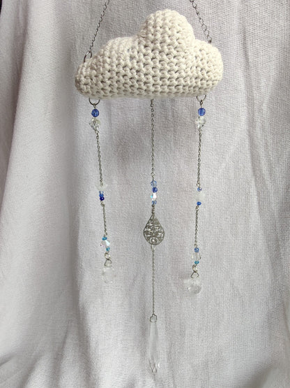 Crochet cloud suncatcher 