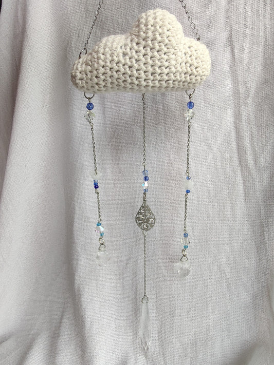 Crochet cloud suncatcher 