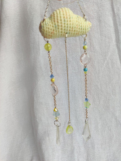 Crochet cloud suncatcher
