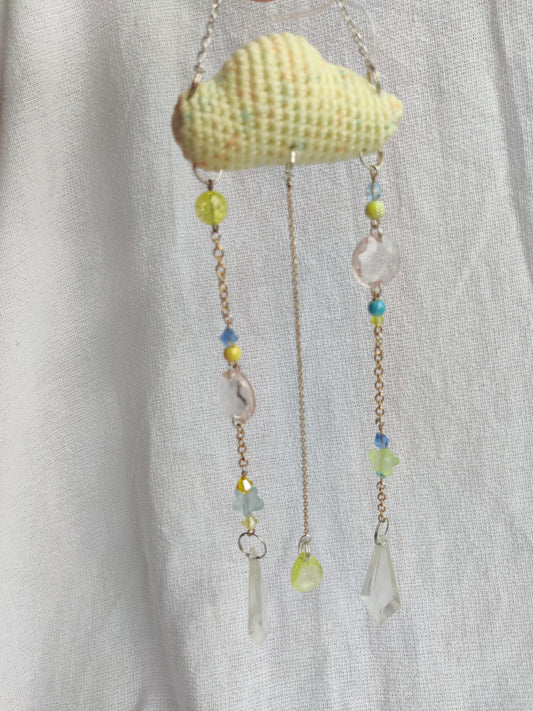 Crochet cloud suncatcher
