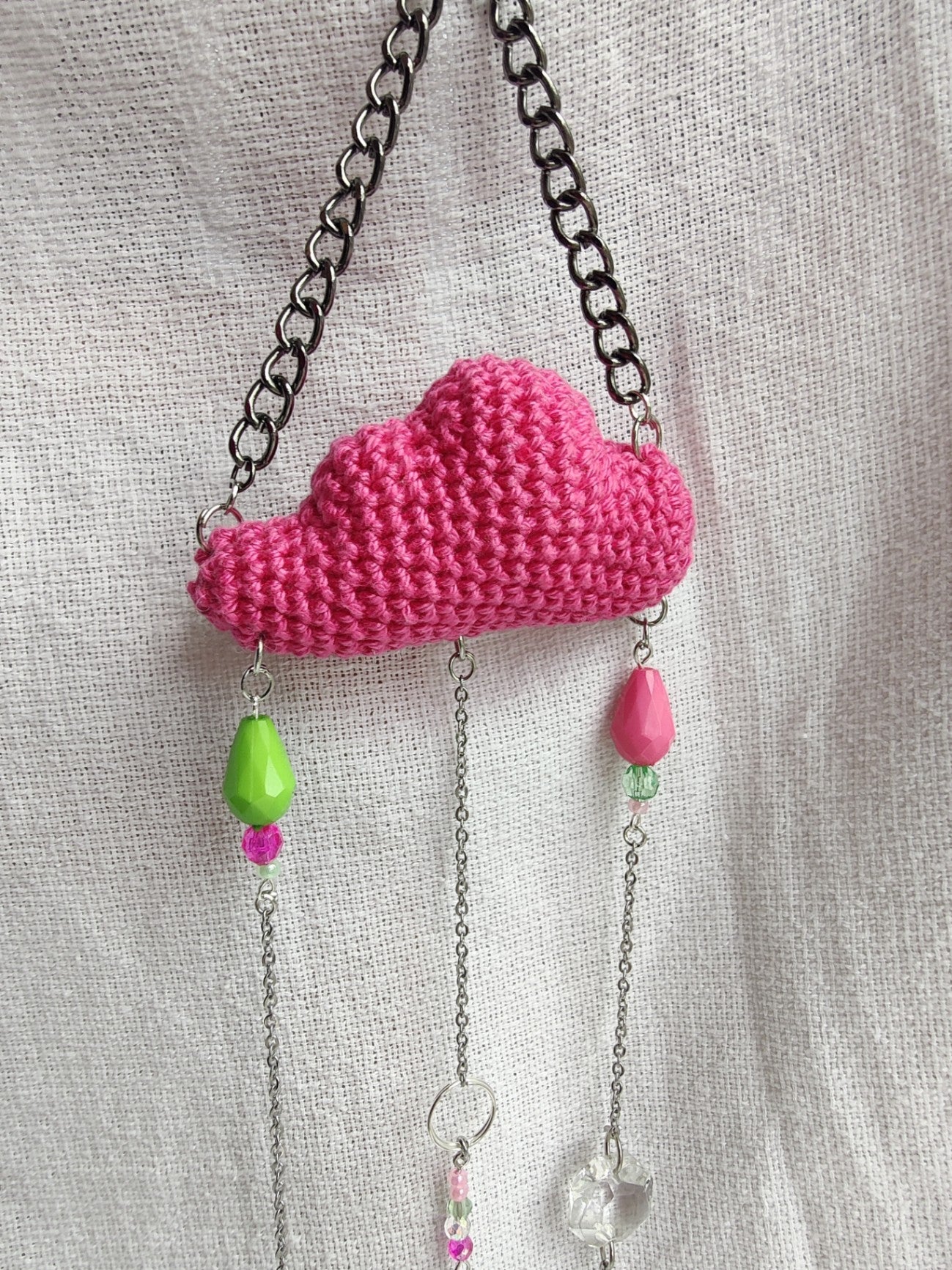 Crochet cloud suncatcher 