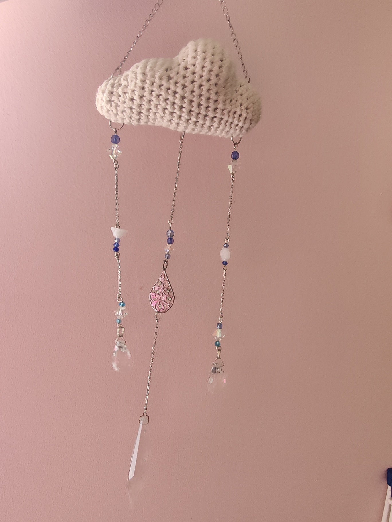 Crochet cloud suncatcher 