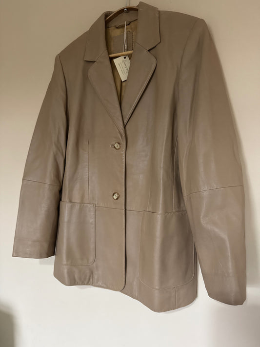 Vintage Nappa Leather Beige Jacket
