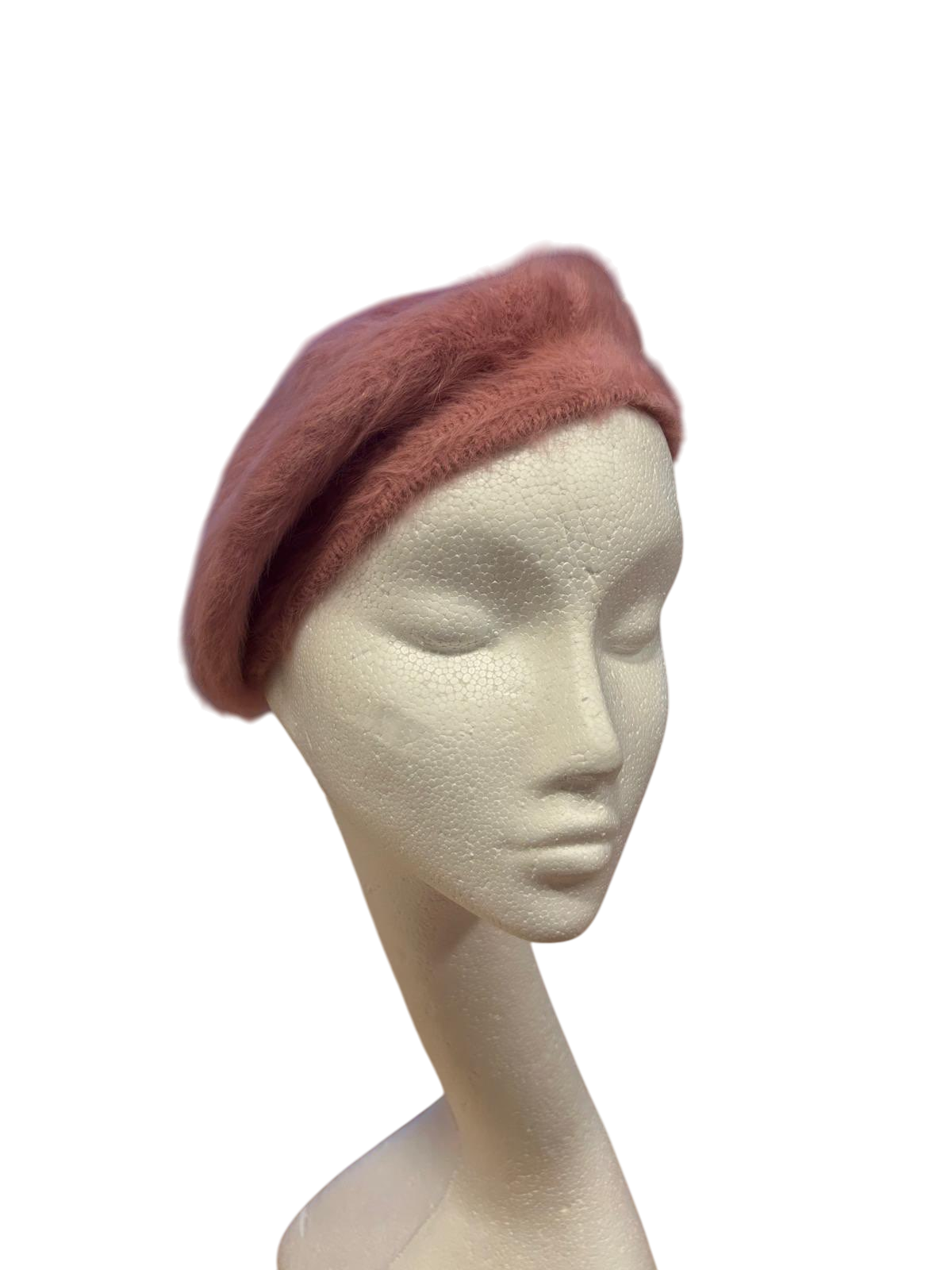 Dusky Pink Fluffy Beret