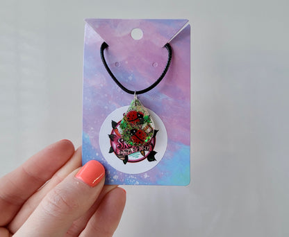 Ladybird Necklace - Black Cord 50 + 5cm