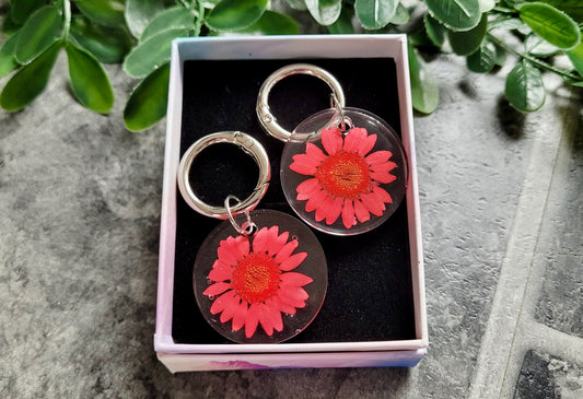 Pink Daisy Resin Boot Charms 