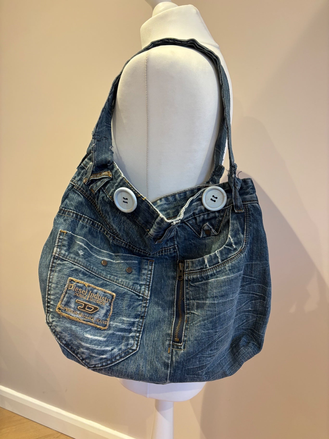 Reworked bag out of diesel Jeans