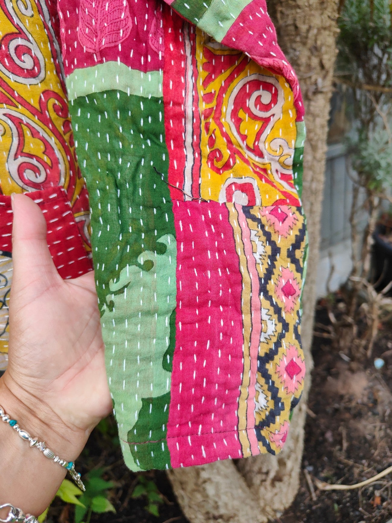Kantha Festie Hoodie  6-14 Red pattern