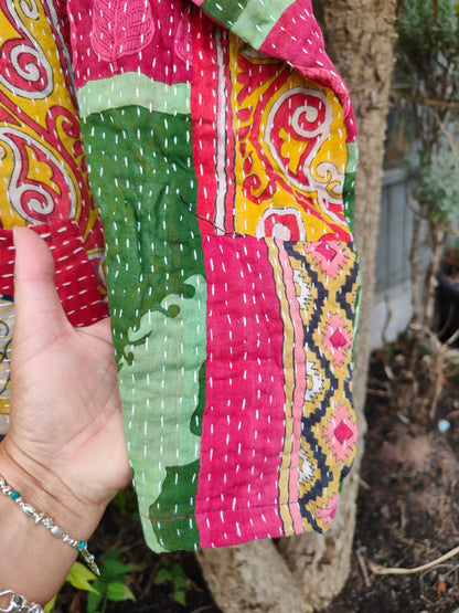 Kantha Festie Hoodie  6-14 Red pattern