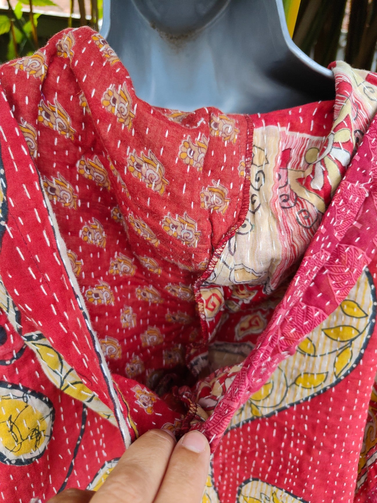 Kantha Festie Hoodie  6-14 Red pattern