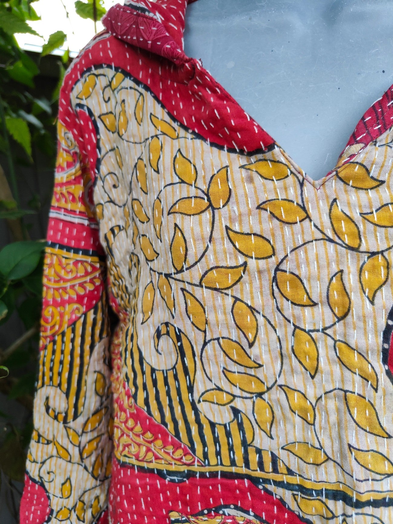 Kantha Festie Hoodie  6-14 Red pattern
