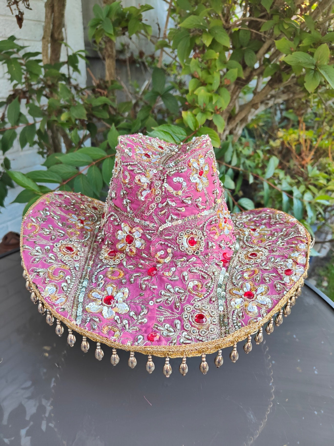 Dolly cowboy hat recycled sari fabric 