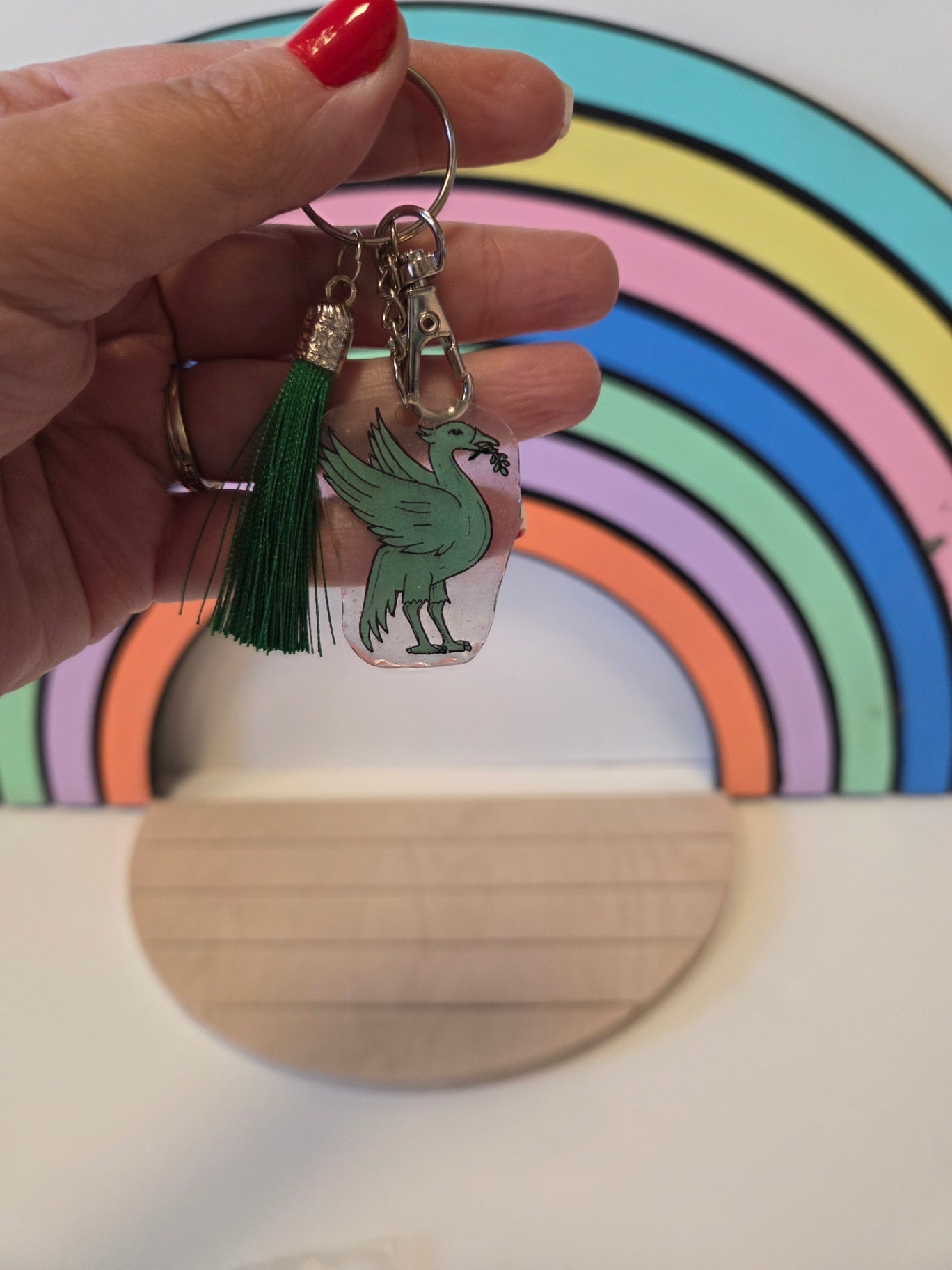 Handmade Liverbird keyring 