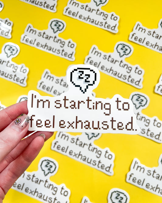 Stardew Valley Exhausted Vinyl Sticker