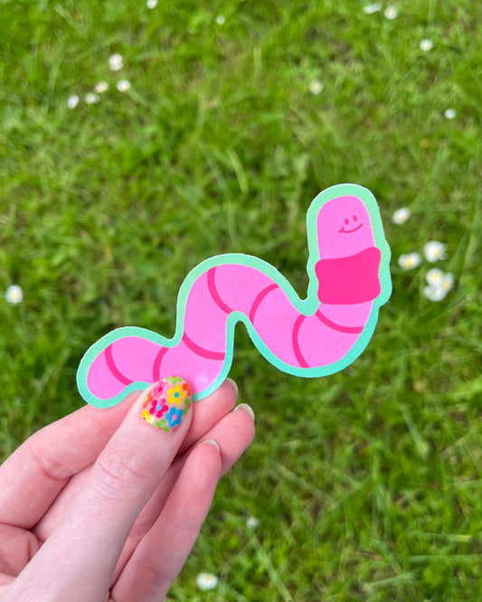 Worm Vinyl Sticker
