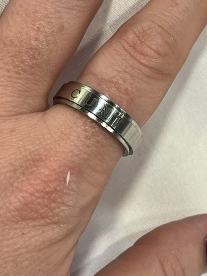 C*UNT Spinner Ring Silver –Size 8 Stainless Steel