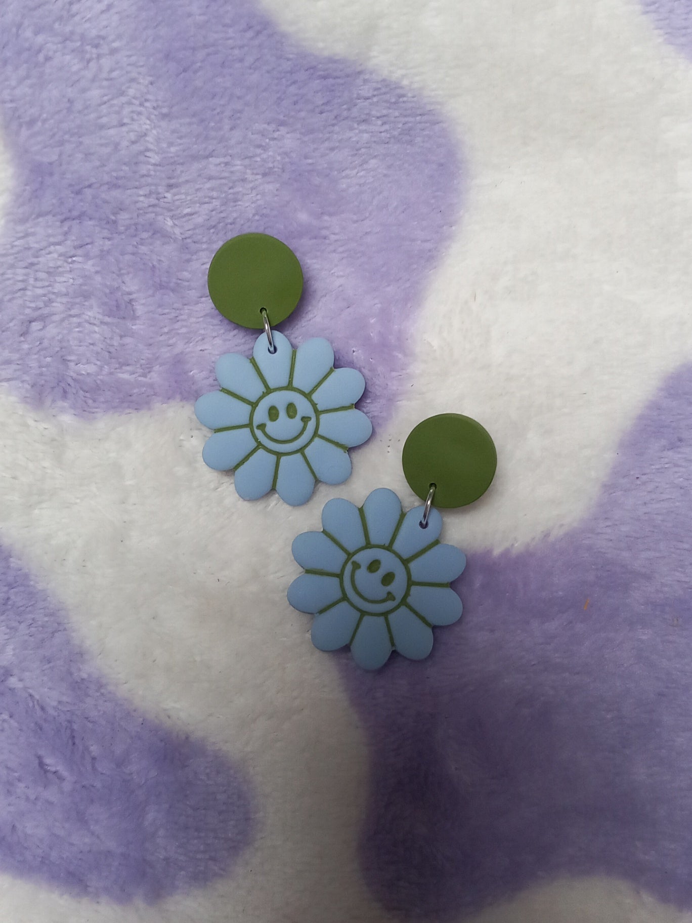 Happy daisy polymer clay earrings 