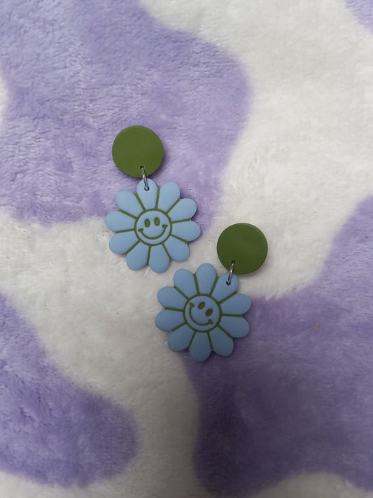 Happy daisy polymer clay earrings 