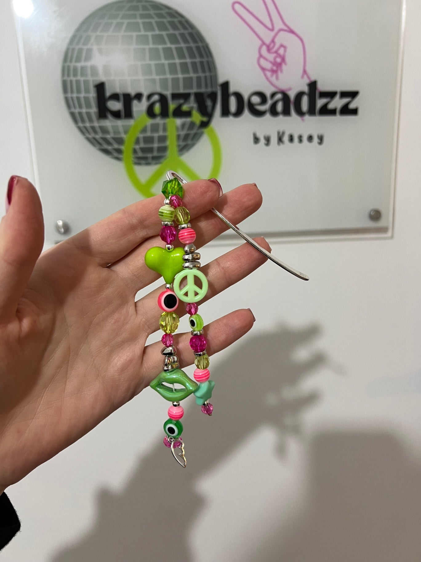 Timeless bookmark - pink/green