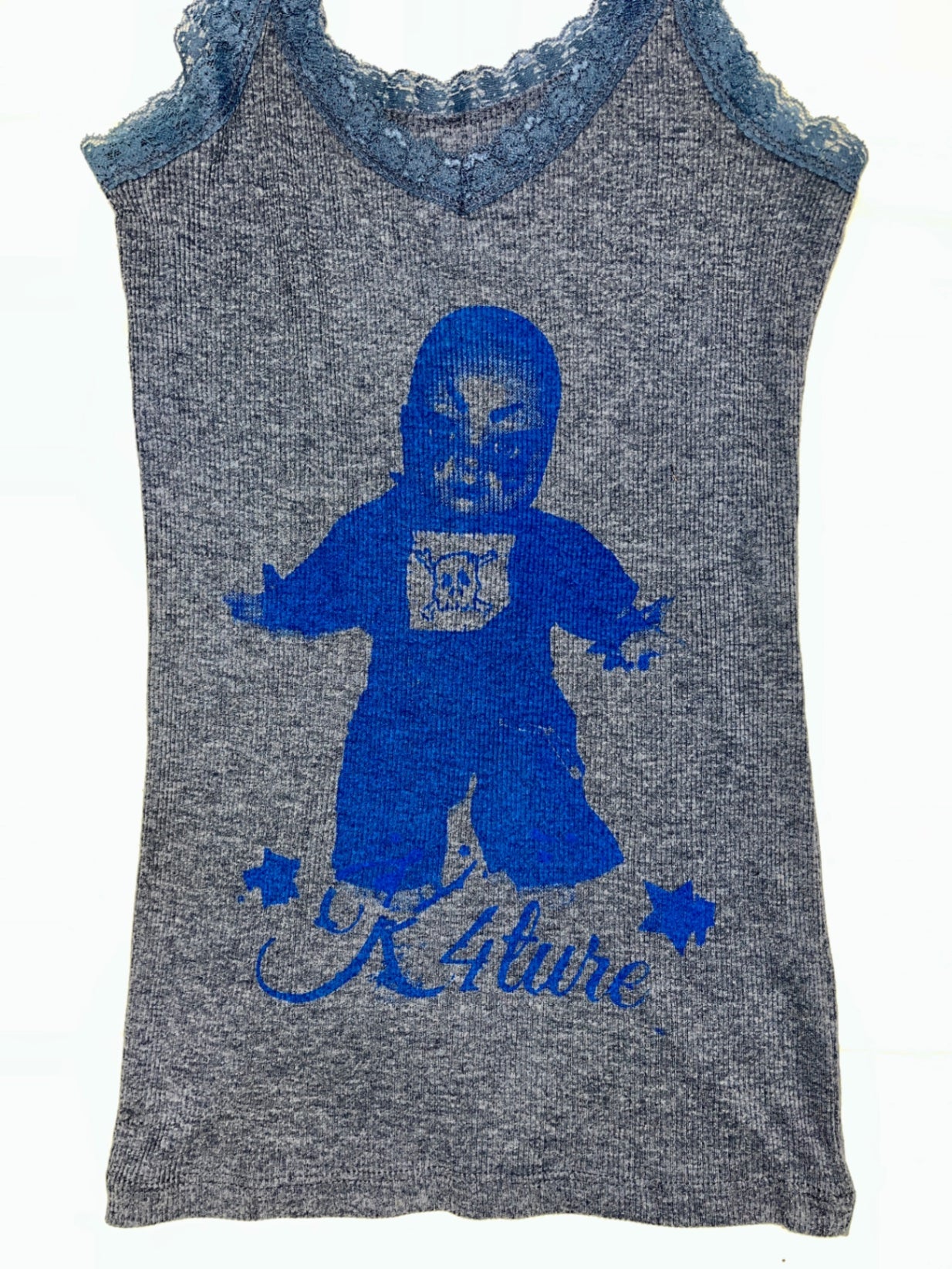 K4TURE blue baby lace cami 
