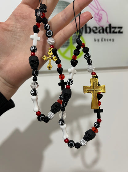 Skull N Bone phone charm - gold