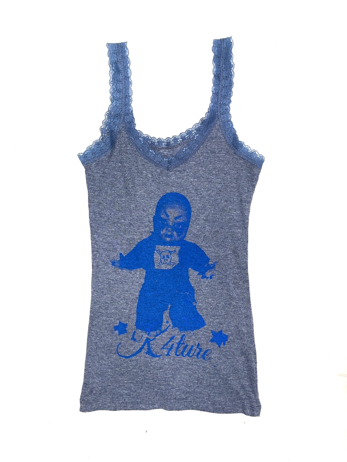 K4TURE blue baby lace cami 
