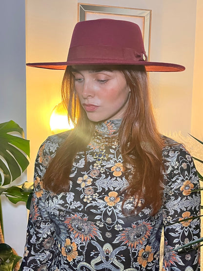 Mystic Serpent Mesh Top – Vintage Floral Print High Neck One Size