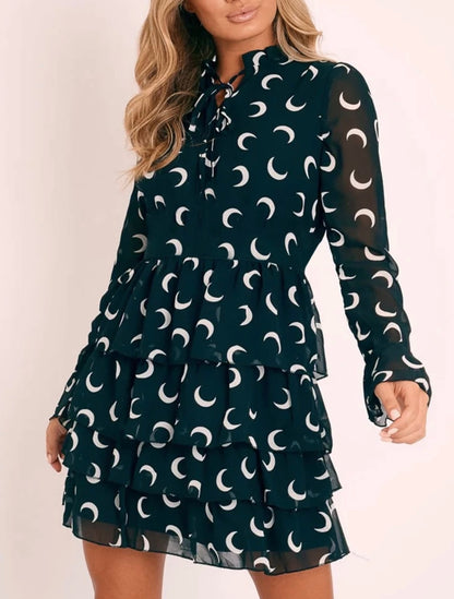 Luna Phase Sheer Moon Print Dress Size 10